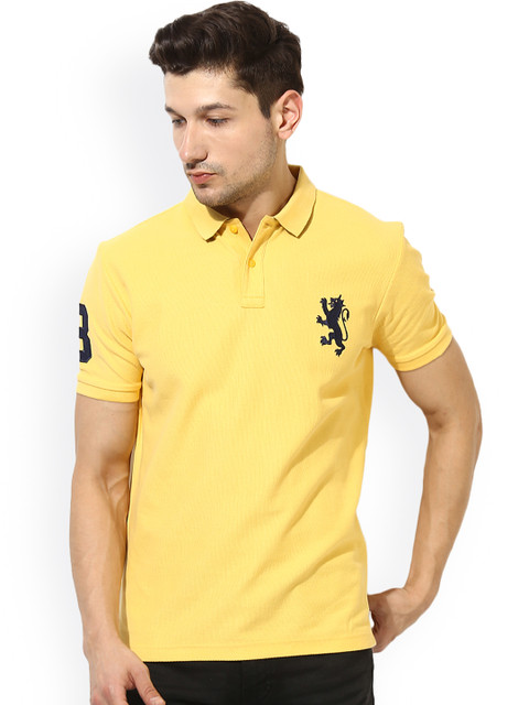 

Red Tape Men Yellow Solid Polo Collar T-shirt