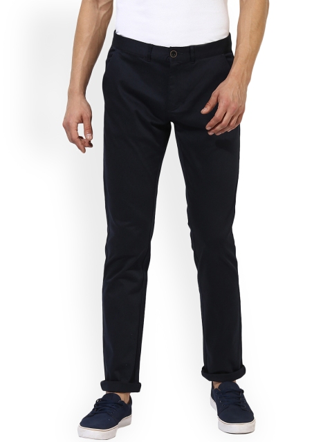 

Red Tape Men Navy Blue Comfort Slim Fit Solid Chinos