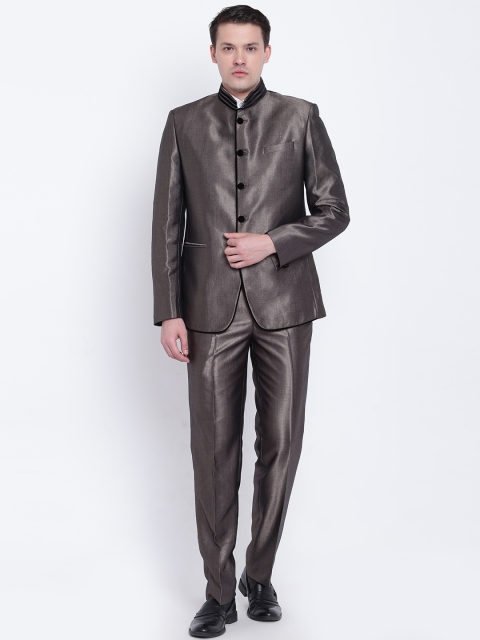

Manish Creations Charcoal Grey Bandhgala Suit