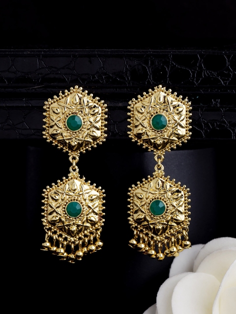 

Voylla Gold-Toned Geometric Drop Earrings