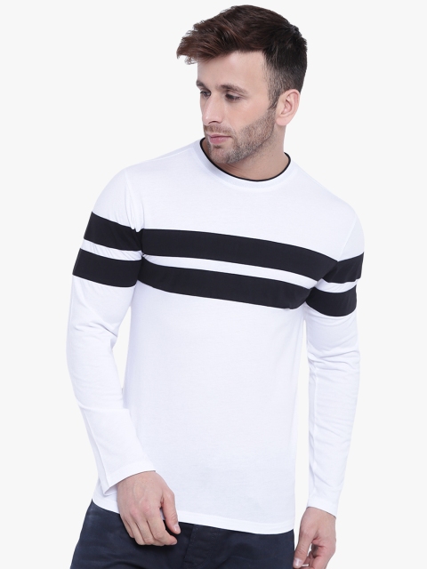 

GRITSTONES Men White Solid Round Neck T-shirt