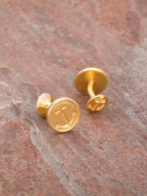 

Dare by Voylla Gold-Toned Round Cufflinks