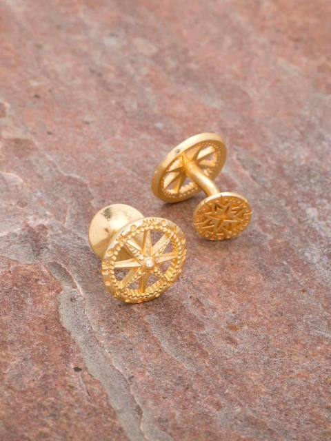 

Dare by Voylla Gold-Toned Round Cufflinks