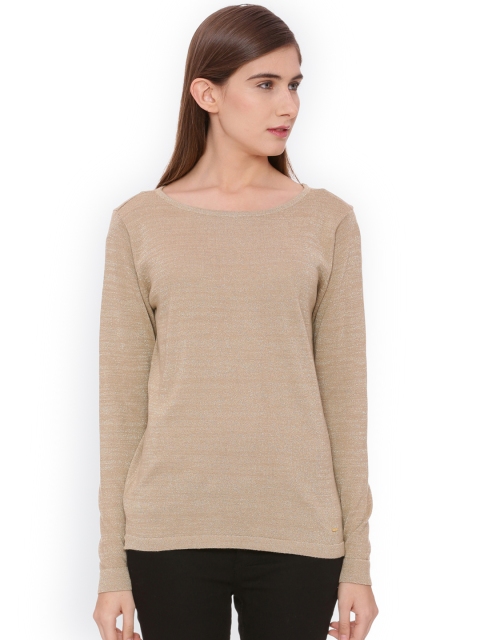 

Allen Solly Woman Beige Solid Top