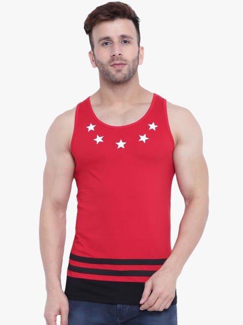 

GRITSTONES Men Red & White Printed Innerwear Vest