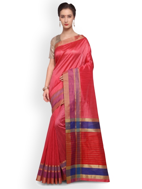 

Varkala Silk Sarees Coral Cotton Blend Woven Design Banarasi Saree
