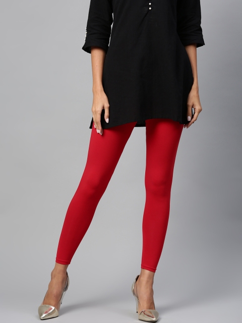 

Shree Red Solid Ankle-Length Leggings