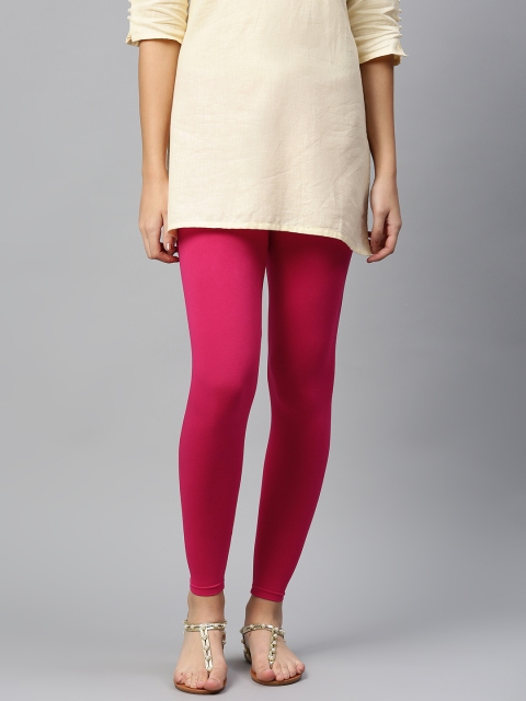 

Shree Pink Solid Ankle-Length Leggings