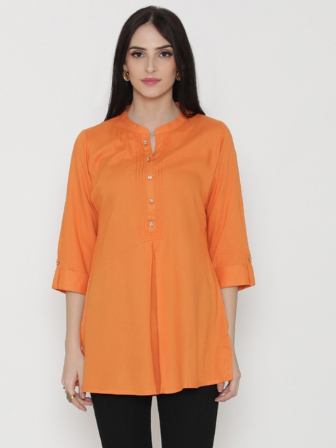 

Shree Orange Solid A-Line Tunic