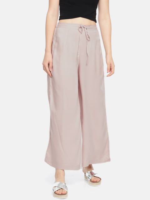 

Shree Women Mauve Solid Straight Palazzos