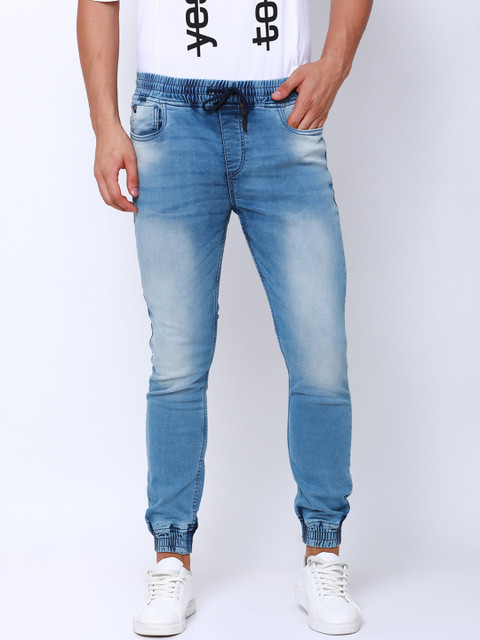 

LOCOMOTIVE Men Blue Jogger Mid-Rise Clean Look Stretchable Jeans