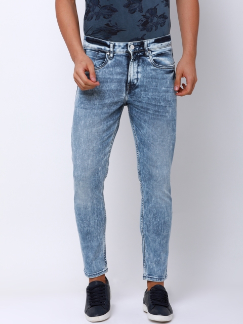 

LOCOMOTIVE Men Blue Tapered Fit Mid-Rise Clean Look Stretchable Jeans