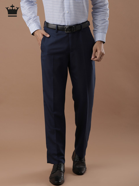 

Louis Philippe Men Black Standard Fit Solid Formal Trousers