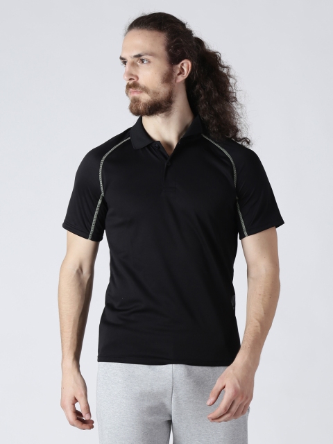 

Alcis Men Black Solid Polo Collar Slim Fit T-shirt