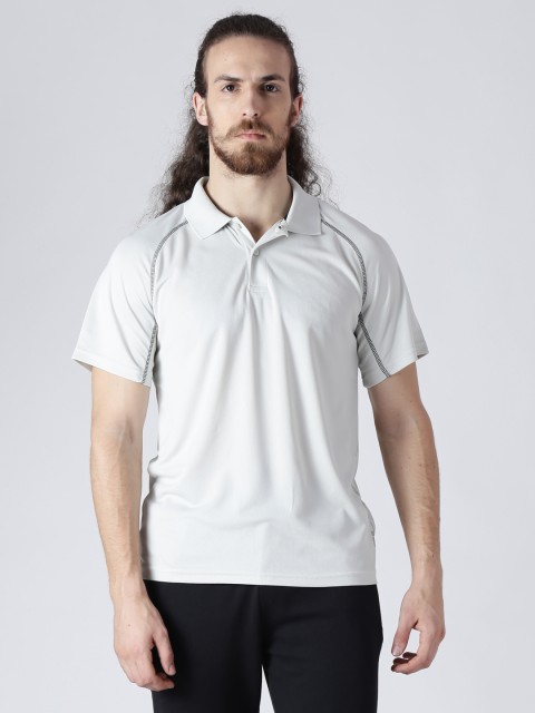 

Alcis Men Grey Solid Polo Collar Slim Fit T-shirt