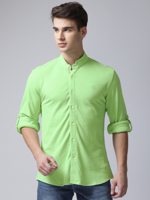 

YWC Men Green Classic Regular Fit Solid Casual Shirt