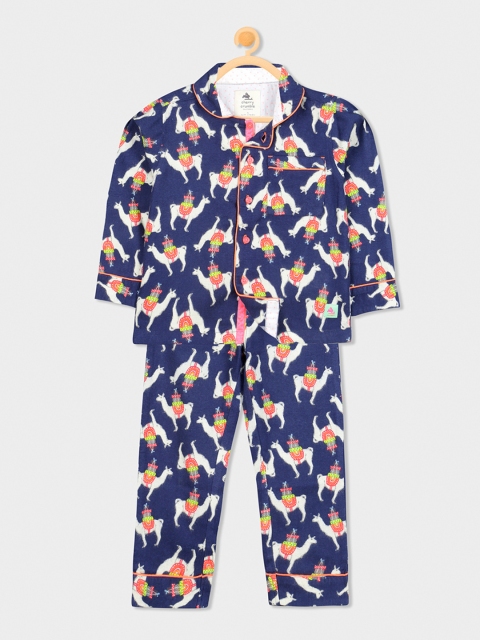 

Cherry Crumble Unisex Blue Printed Night Suit WS-NSUIT-1335