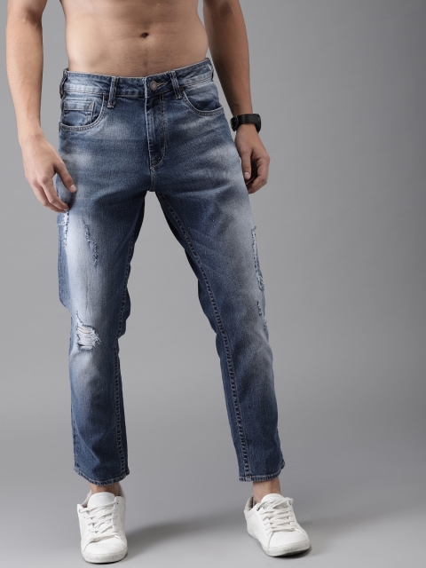 

Moda Rapido Men Blue Tapered Fit Mid-Rise Mildly Distressed Cropped Jeans