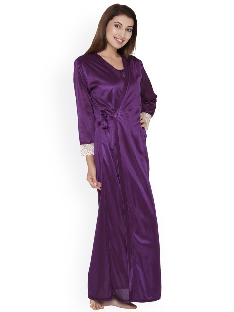 

Clovia Pack Of 7 Purple Solid Night-Wear Set SN0753P15