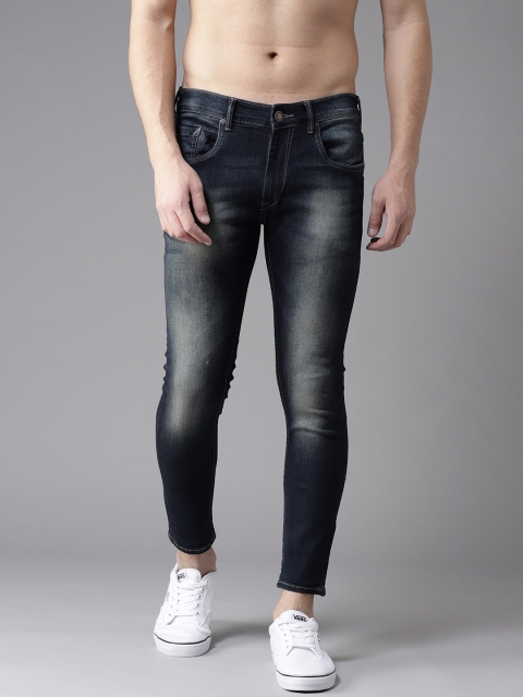 

Moda Rapido Men Navy Blue Skinny Fit Mid-Rise Cropped Clean Look Stretchable Jeans