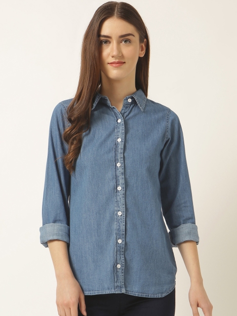 

Miss Chase Women Blue Regular Fit Solid Casual Shirt