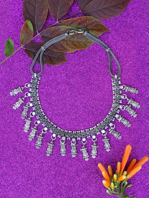 

ZeroKaata Silver-Toned Metal Oxidised Necklace