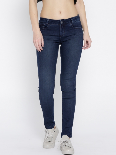 

Xpose Women Navy Blue Slim Fit Mid-Rise Clean Look Stretchable Jeans