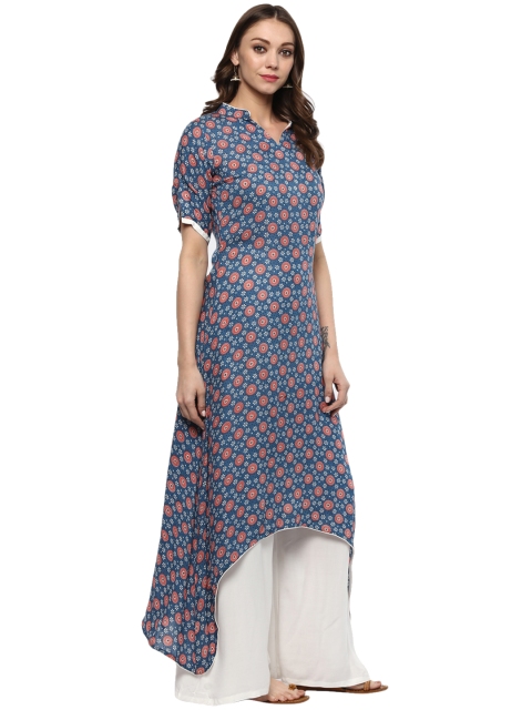 

ZIYAA Women Blue Printed A-Line Kurta