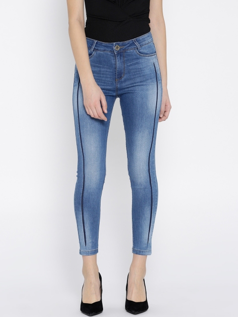 

Xpose Women Blue Skinny Fit High-Rise Clean Look Stretchable Cropped Jeans