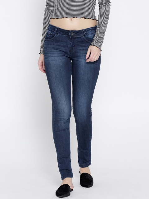 

Xpose Women Navy Blue Slim Fit Mid-Rise Clean Look Stretchable Jeans