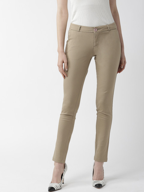

Xpose Women Beige Smart Slim Fit Solid Formal Trousers