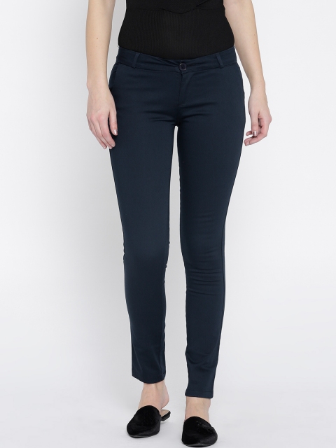 

Xpose Women Navy Blue Slim Fit Solid Trousers