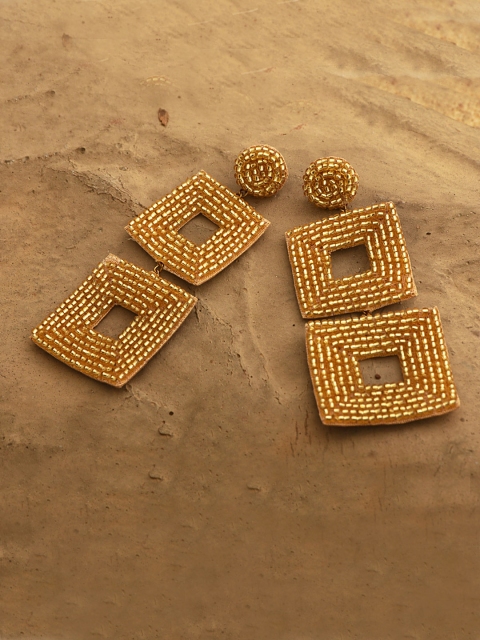 

Pipa Bella Gold-Toned Square Drop Earrings