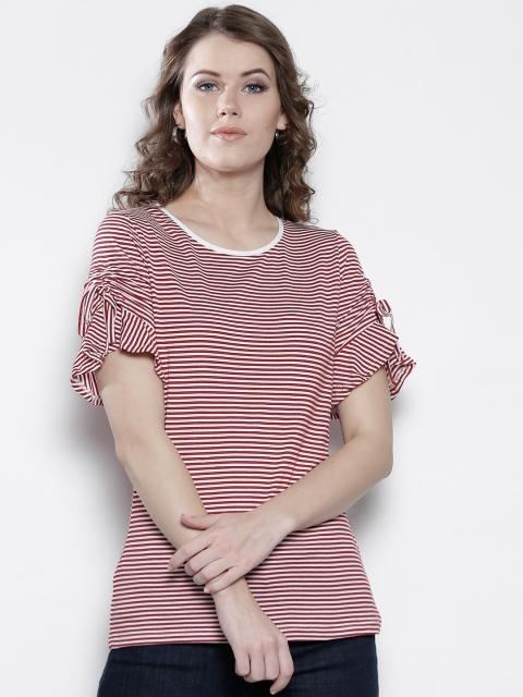 

DOROTHY PERKINS Women Red & White Striped Top