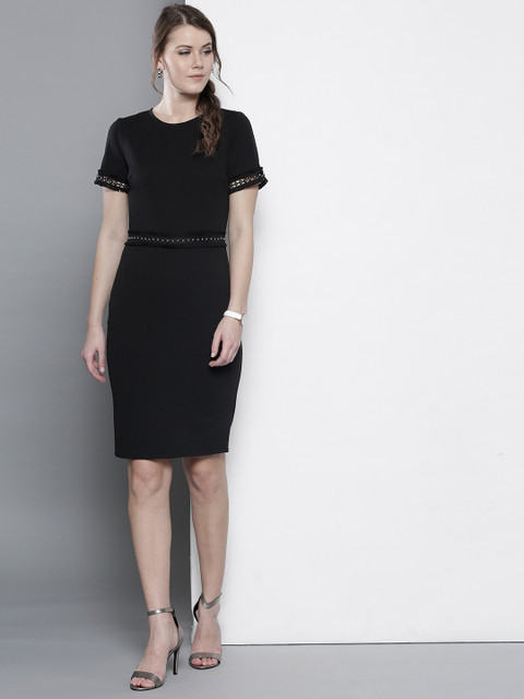

DOROTHY PERKINS Women Black Solid Sheath Dress