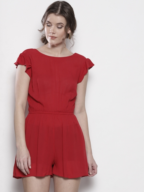 

DOROTHY PERKINS Red Solid Playsuit