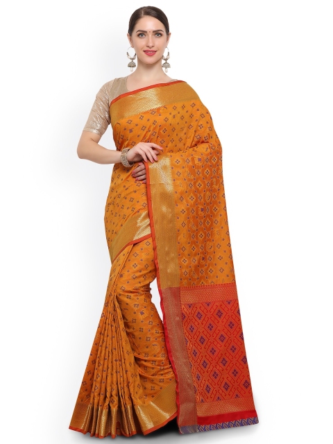 

Satrani Yellow Poly Silk Woven Design Banarasi Saree