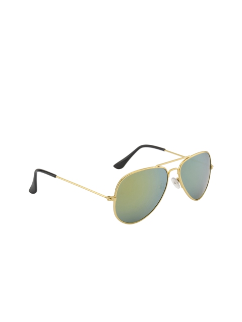 

Gold Berg Unisex Mirrored Aviator Sunglasses GB_B3025_GLD/GRN, Green