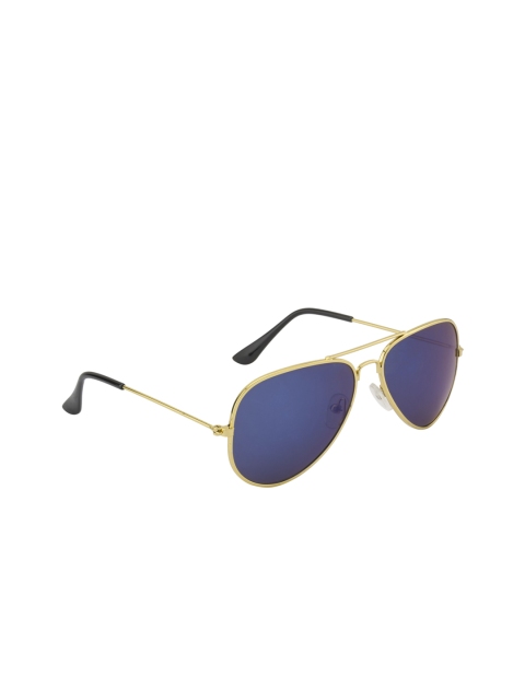 

Gold Berg Unisex Aviator Sunglasses GB_B3025_GLD/BLU, Blue