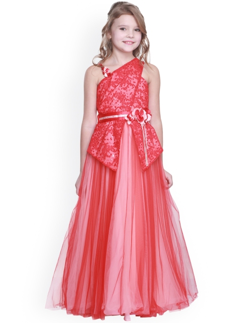 

CUTECUMBER Girls Red Embellished Maxi Dress