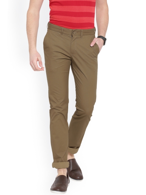 

Duke Men Khaki Slim Fit Solid Chinos