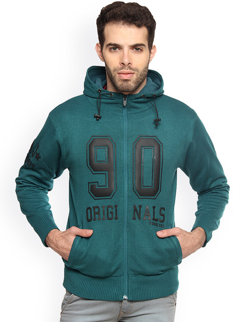 

Duke Men Green Printed Pullover