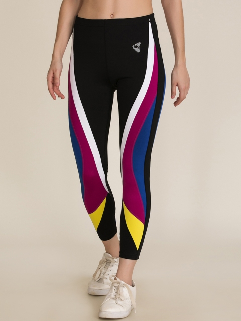 

Zelocity Women Multicoloured Colourblocked Tights, Multi