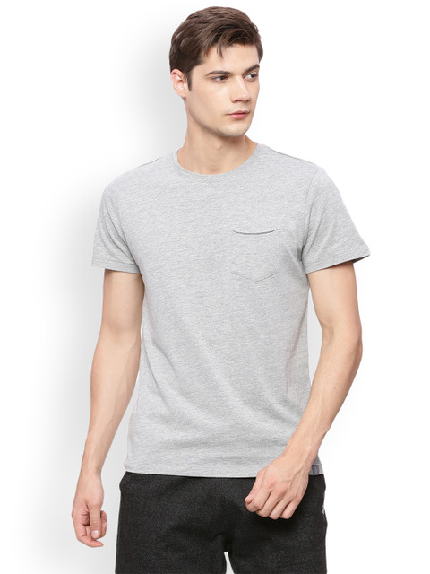 

Soul Space Men Grey Solid Round Neck T-shirt