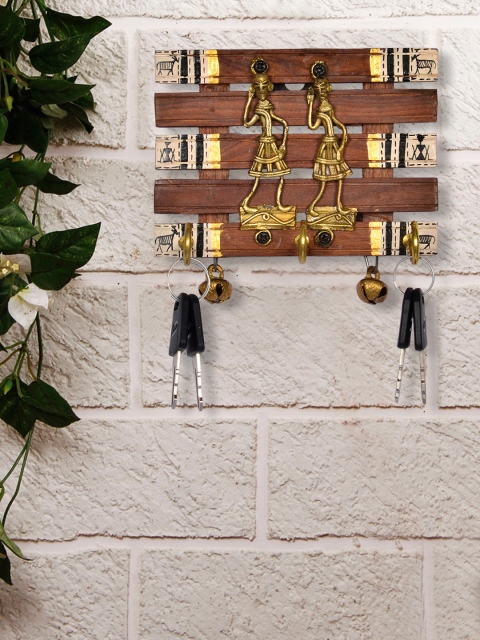 

ExclusiveLane Brown Dhokra & Warli Work Key Holder