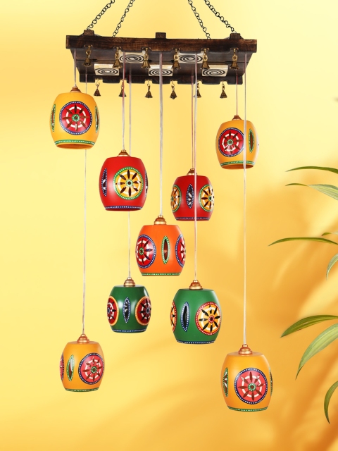 

ExclusiveLane Multicoloured Handcrafted & Handpainted Hanging Ceiling Lamp Shade, Multi