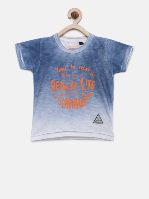 

RUFF Boys Blue Printed Round Neck T-shirt
