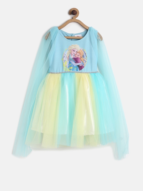 

Peppermint Disney Girls Sea Green Printed Fit and Flare Dress