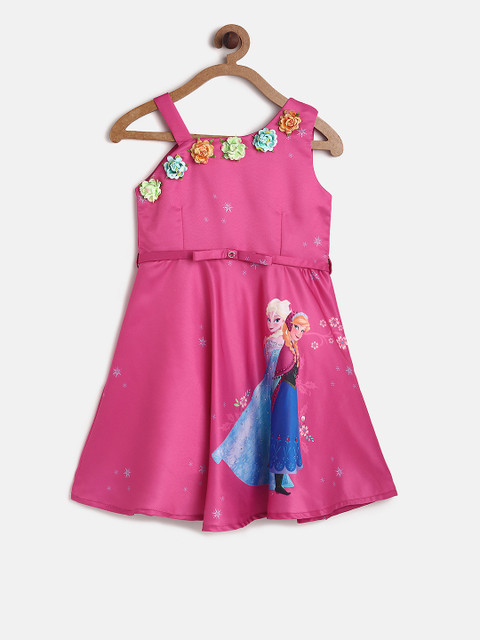 

Peppermint Disney Girls Pink Disney Printed Fit and Flare Dress