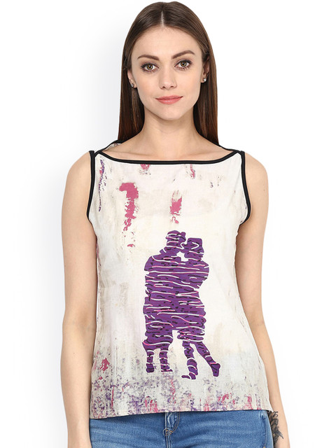 

Jaipur Kurti Women Off-White Printed Top